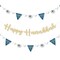 Big Dot of Happiness Happy Hanukkah - Chanukah Letter Banner Decoration - 36 Banner Cutouts & No-Mess Real Gold Glitter Happy Hanukkah Banner Letters